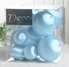 Deko-Seidenbälle, 10-teiliges Set in 3 Größen sortiert, hellblau