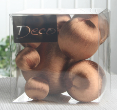 Deko-Seidenbälle, 10-teiliges Set in 3 Größen sortiert, braun