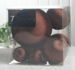 Deko-Seidenbälle, 10-teiliges Set in 3 Größen sortiert, kaffee