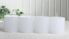 SET: 4x Rustik-Stumpenkerze, 5 x 5 cm Ø, weiß