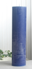 Rustik-Stumpenkerze, 40 x 10 cm Ø, blau