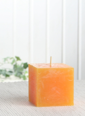 Rustik-Stumpenkerze, viereckig, 5 x 5 x 5 cm Ø, maisgelb