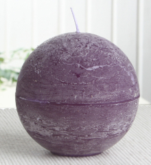 Rustik-Kugelkerze, 10 cm Ø, lila-violett