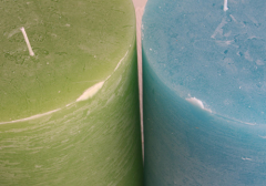 1-B-Ware: Rustik-Stumpenkerzen-Adventsset, mittel, 6 cm Ø, weiß